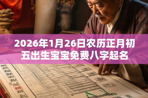 2026年1月26日农历正月初五出生宝宝免费八字起名