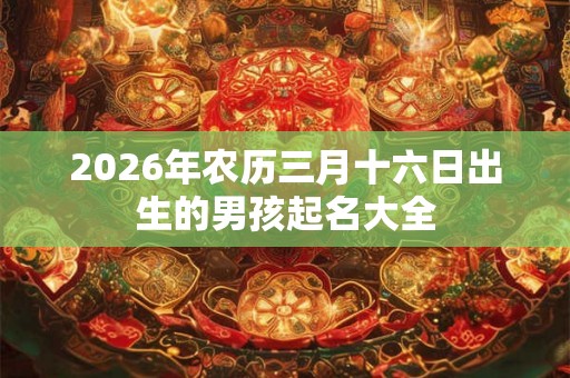 2026年农历三月十六日出生的男孩起名大全