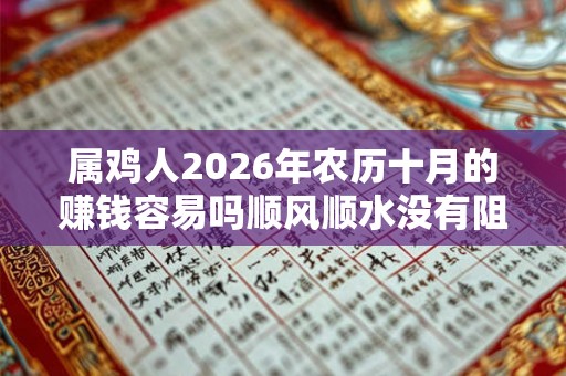 属鸡人2026年农历十月的赚钱容易吗顺风顺水没有阻碍
