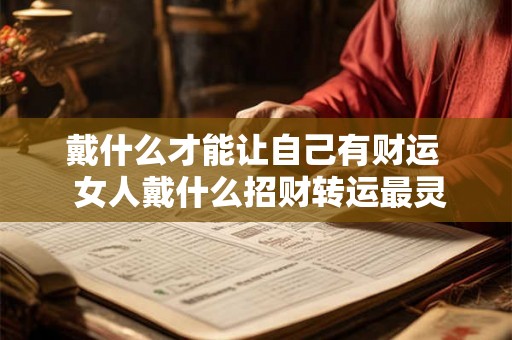 戴什么才能让自己有财运  女人戴什么招财转运最灵验