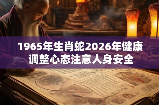 1965年生肖蛇2026年健康 调整心态注意人身安全 1965年生肖蛇2026年健康 调整心态注意人身安全