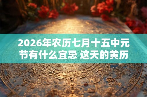 2026年农历七月十五中元节有什么宜忌 这天的黄历宜忌查询