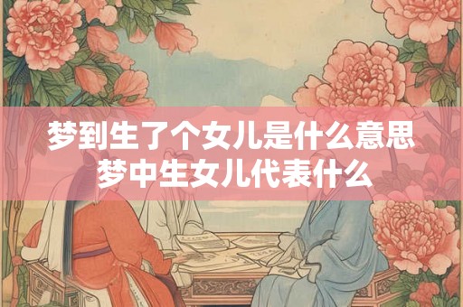 梦到生了个女儿是什么意思 梦中生女儿代表什么