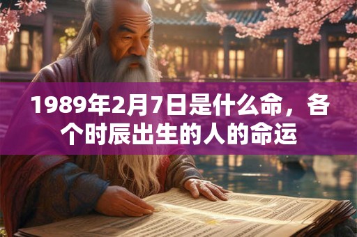 1989年2月7日是什么命，各个时辰出生的人的命运