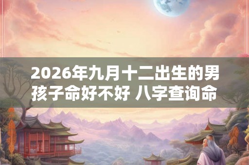 2026年九月十二出生的男孩子命好不好 八字查询命理