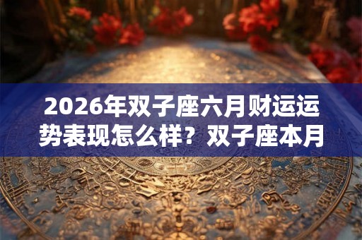 2026年双子座六月财运运势表现怎么样？双子座本月运势分享