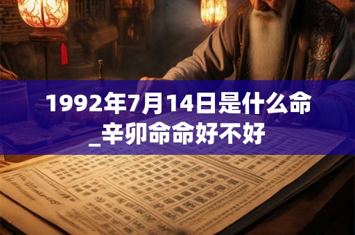 1992年7月14日是什么命_辛卯命命好不好