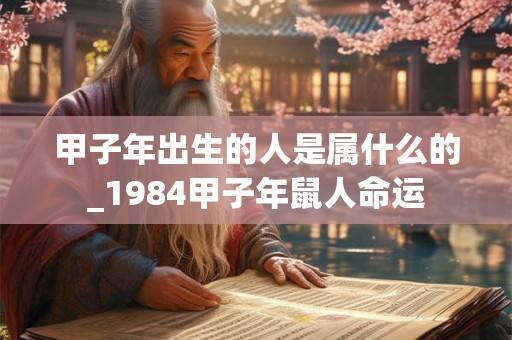 甲子年出生的人是属什么的_1984甲子年鼠人命运