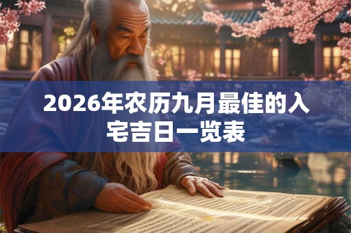 2026年农历九月最佳的入宅吉日一览表 2026年农历九月最佳的入宅吉日一览表