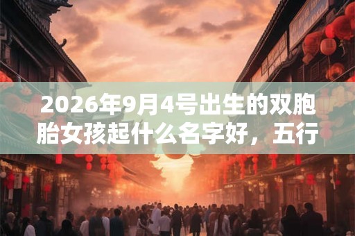 2026年9月4号出生的双胞胎女孩起什么名字好，五行属什么？