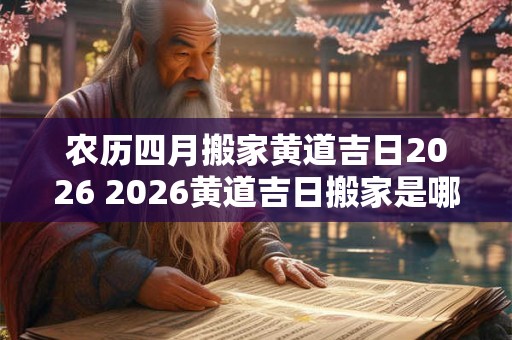 农历四月搬家黄道吉日2026 2026黄道吉日搬家是哪天