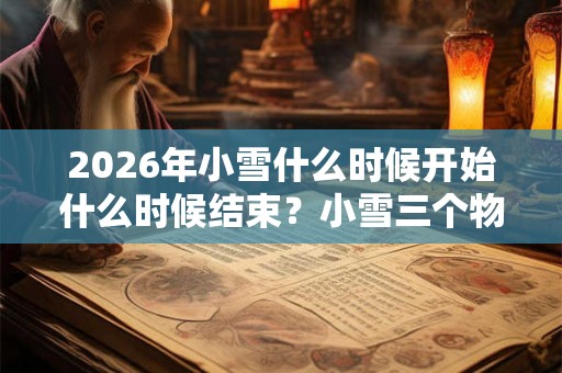 2026年小雪什么时候开始什么时候结束？小雪三个物候是什么？