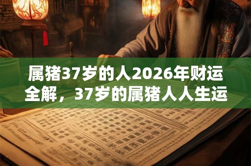 属猪37岁的人2026年财运全解，37岁的属猪人人生运势如何？