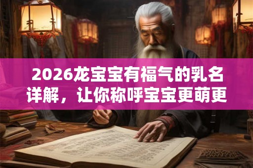 2026龙宝宝有福气的乳名详解，让你称呼宝宝更萌更贴心