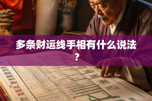 多条财运线手相有什么说法？