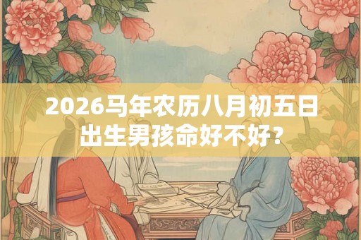 2026马年农历八月初五日出生男孩命好不好？