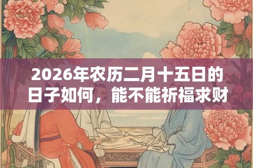 2026年农历二月十五日的日子如何，能不能祈福求财？