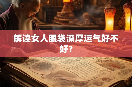 解读女人眼袋深厚运气好不好？