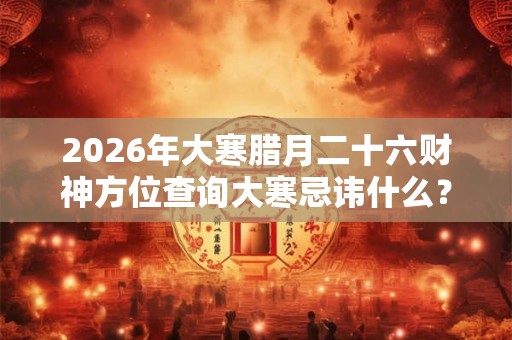2026年大寒腊月二十六财神方位查询大寒忌讳什么? 2026年大寒腊月二十六财神方位查询大寒忌讳什么?