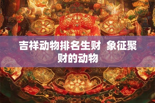 吉祥动物排名生财  象征聚财的动物