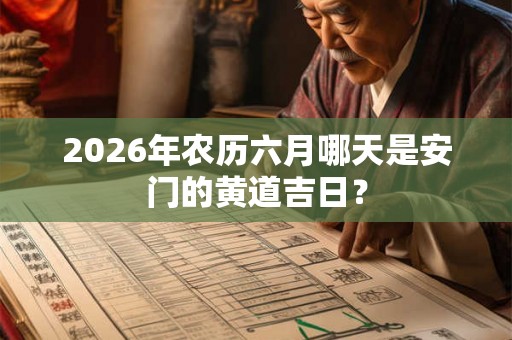 2026年农历六月哪天是安门的黄道吉日？
