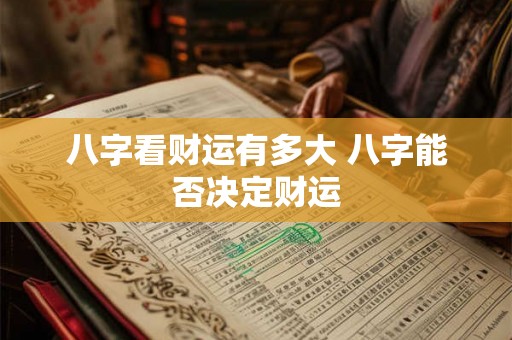 八字看财运有多大 八字能否决定财运
