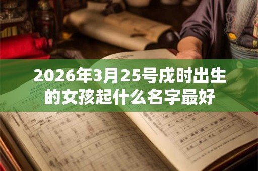 2026年3月25号戌时出生的女孩起什么名字最好