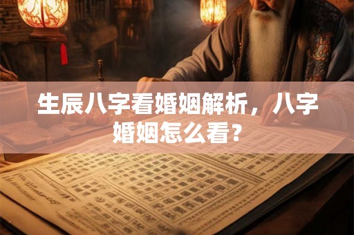 生辰八字看婚姻解析，八字婚姻怎么看？
