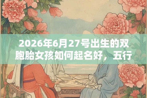2026年6月27号出生的双胞胎女孩如何起名好，五行属什么？