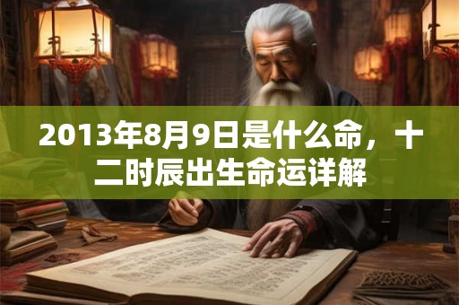 2013年8月9日是什么命，十二时辰出生命运详解