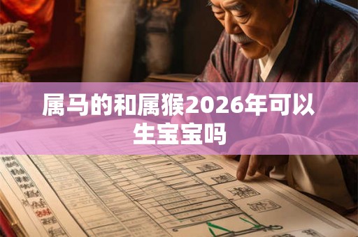 属马的和属猴2026年可以生宝宝吗