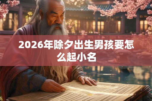 2026年除夕出生男孩要怎么起小名