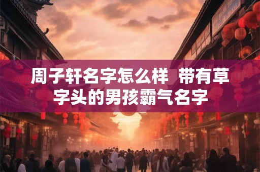 周子轩名字怎么样  带有草字头的男孩霸气名字