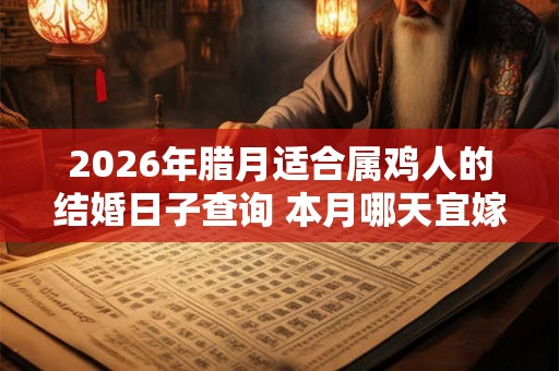 2026年腊月适合属鸡人的结婚日子查询 本月哪天宜嫁娶 2026年腊月适合属鸡人的结婚日子查询 本月哪天宜嫁娶