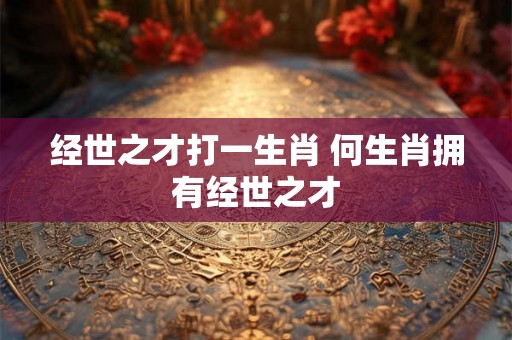 经世之才打一生肖 何生肖拥有经世之才