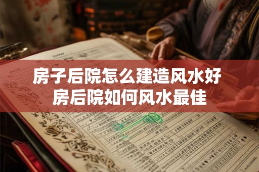 房子后院怎么建造风水好 房后院如何风水最佳