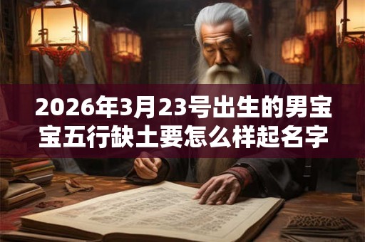 2026年3月23号出生的男宝宝五行缺土要怎么样起名字