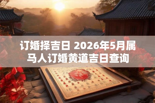 订婚择吉日 2026年5月属马人订婚黄道吉日查询