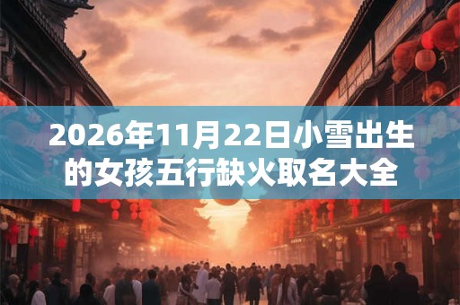 2026年11月22日小雪出生的女孩五行缺火取名大全