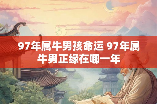 97年属牛男孩命运 97年属牛男正缘在哪一年