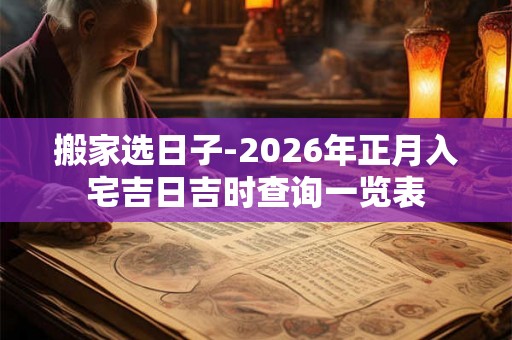 搬家选日子-2026年正月入宅吉日吉时查询一览表 搬家选日子-2026年正月入宅吉日吉时查询一览表