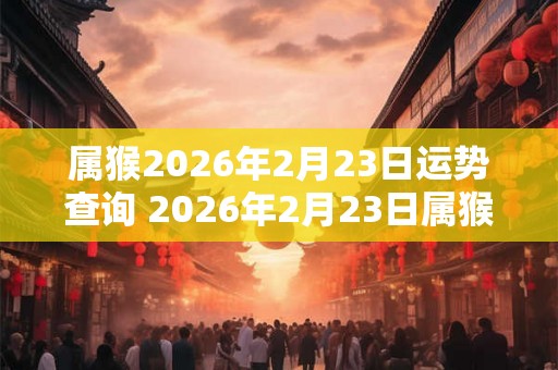 属猴2026年2月23日运势查询 2026年2月23日属猴人运势好吗