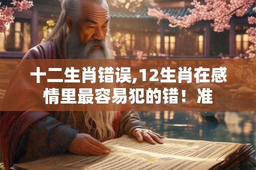 十二生肖错误,12生肖在感情里最容易犯的错！准