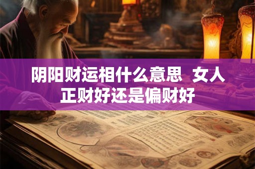 阴阳财运相什么意思  女人正财好还是偏财好