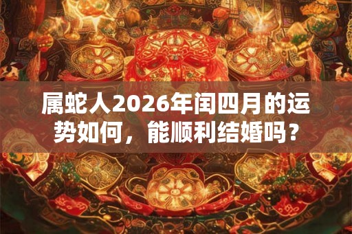 属蛇人2026年闰四月的运势如何，能顺利结婚吗？
