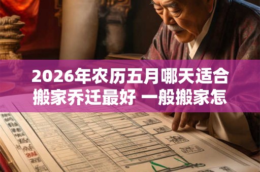 2026年农历五月哪天适合搬家乔迁最好 一般搬家怎么选日子