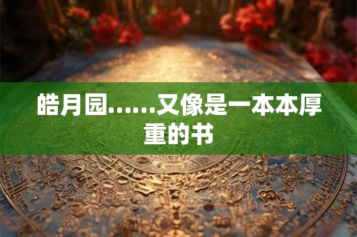 皓月园……又像是一本本厚重的书 皓月园……又像是一本本厚重的书