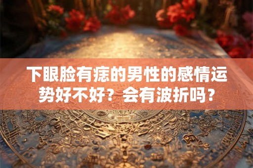 下眼脸有痣的男性的感情运势好不好？会有波折吗？