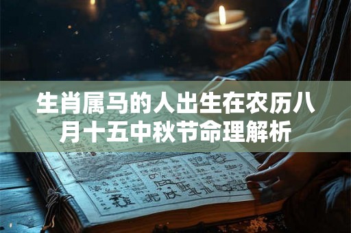 生肖属马的人出生在农历八月十五中秋节命理解析