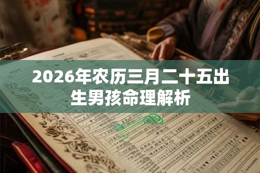 2026年农历三月二十五出生男孩命理解析
